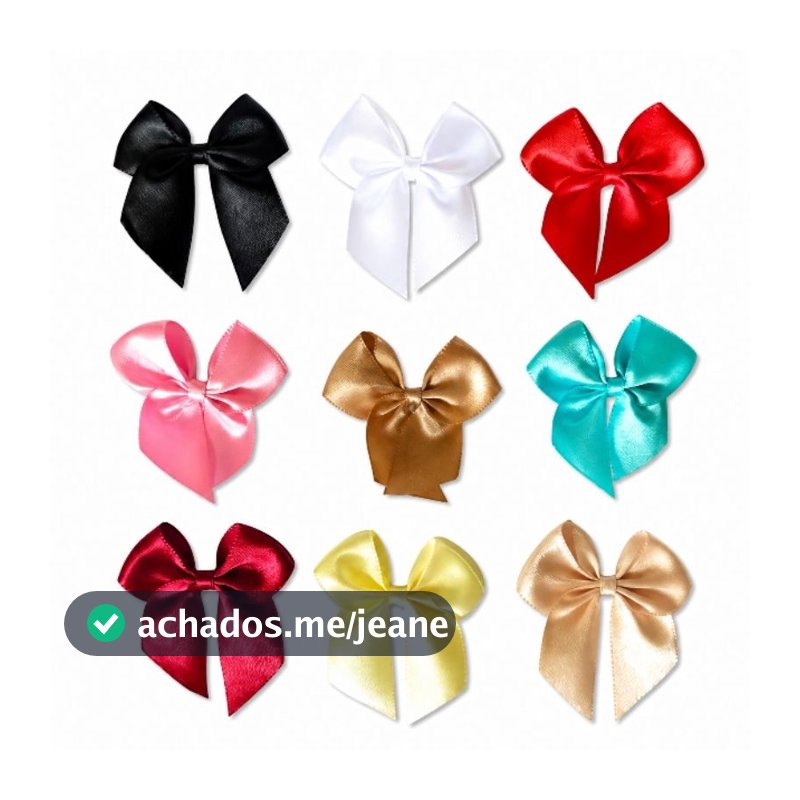 Laço de Cetim Nº 3 100 Unidades | Para Lingerie, Artesanato, Pet, Lembrancinhas e Decoração