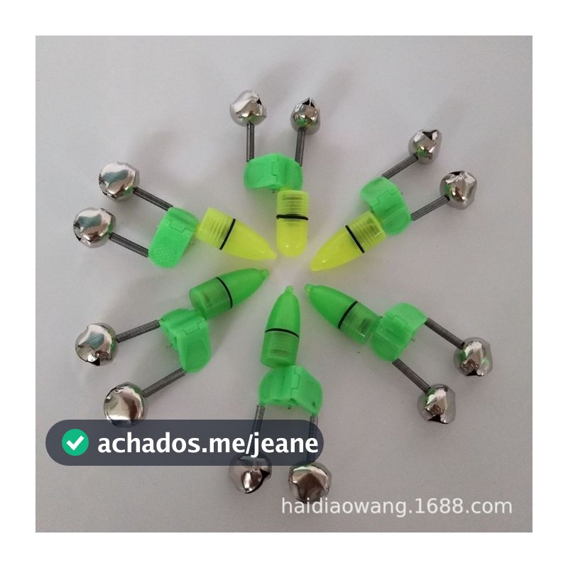 Kit 5 Sino De Pesca C/ Led Alerta Fisgada Pega Peixe Alerta Pesca Noturna Equipamentos De Pesca