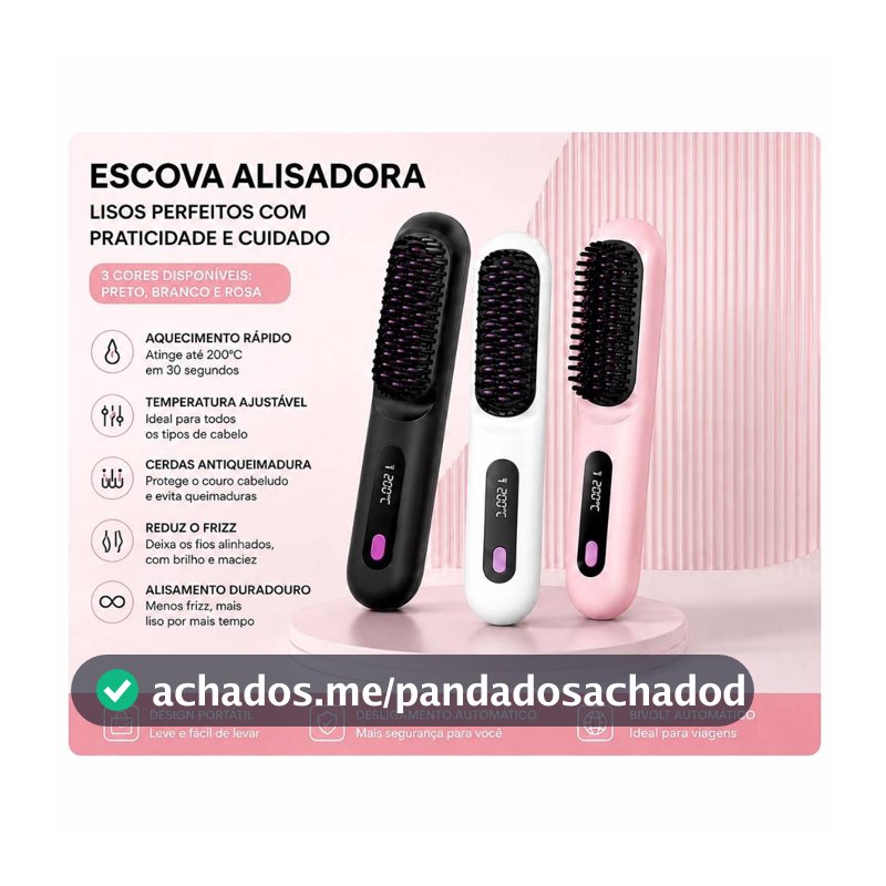 Nova chapinha de cabelo sem fio, com visor digital, recarregável, mini chapinha portátil para viagens, dois em um: alisa