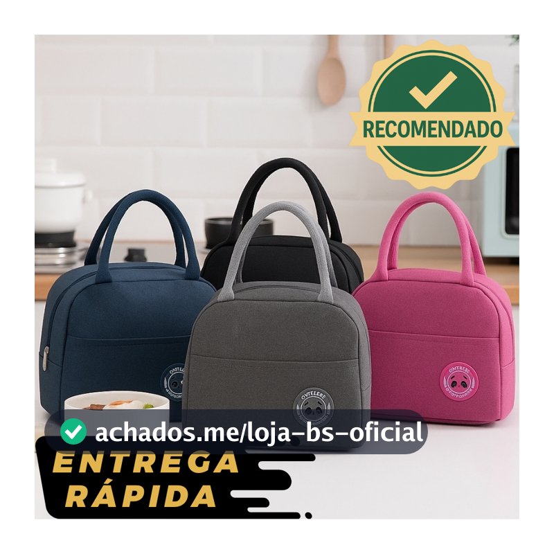 Bolsa Térmica Portátil Marmita Viagem Necessaire Lancheira Térmica Infantil KIT 2 unidades