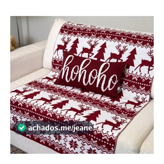 Kit Manta e Capa Almofada Decorativa Natalina Decoração Natal Tricot- 40085