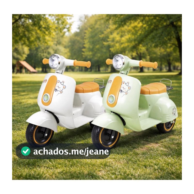 Triciclo Motinha Infantil 6V Avespa Maral Eletrica Luzes e Sons Scooter Suporta Ate 30 KG