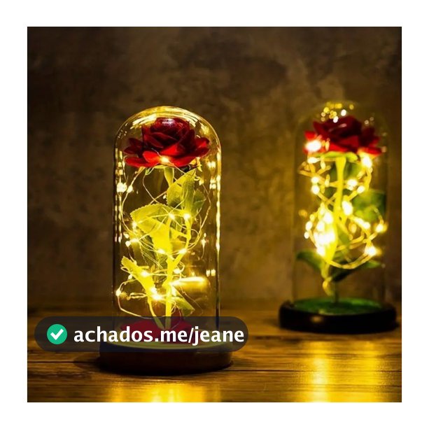 A Rosa Encantada Luminária Abajur com LED O Encanto da Magia Inspirada na A Bela e A Fera e no O Pequeno Príncipe A Rosa Eterna Aveludada
