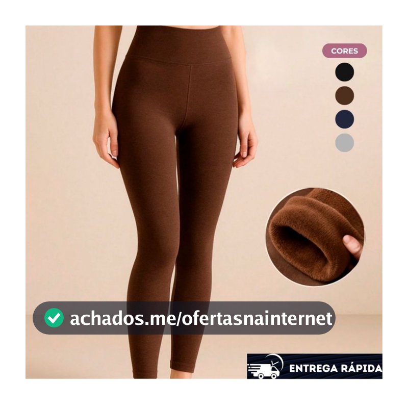 Calça Legging Feminina Grossa Flanelada Suplex Térmica Peluciada –Leg Inverno Forrada Quentinha para Frio Básica Lisa