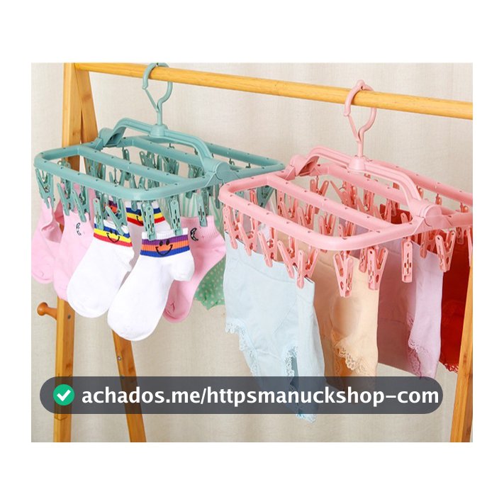 Varal Calcinha Meia Cueca Peça Intima com 32 Prendedores Reforçado