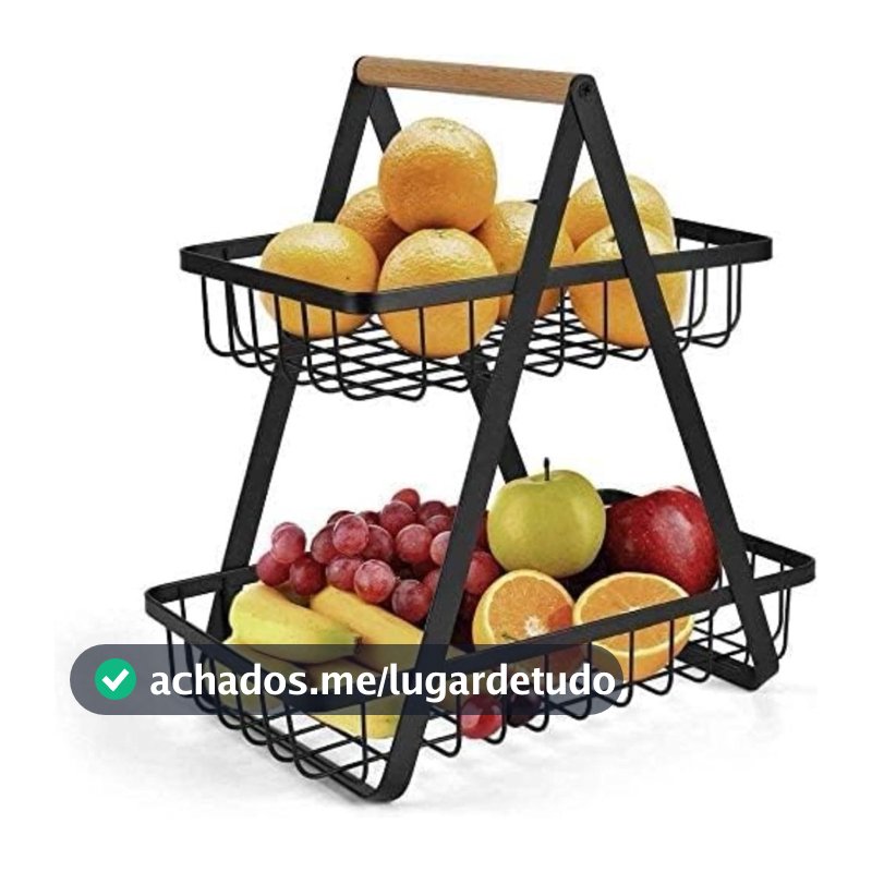 Fruteira de Mesa 2 Andares Ferro Preto DCasa