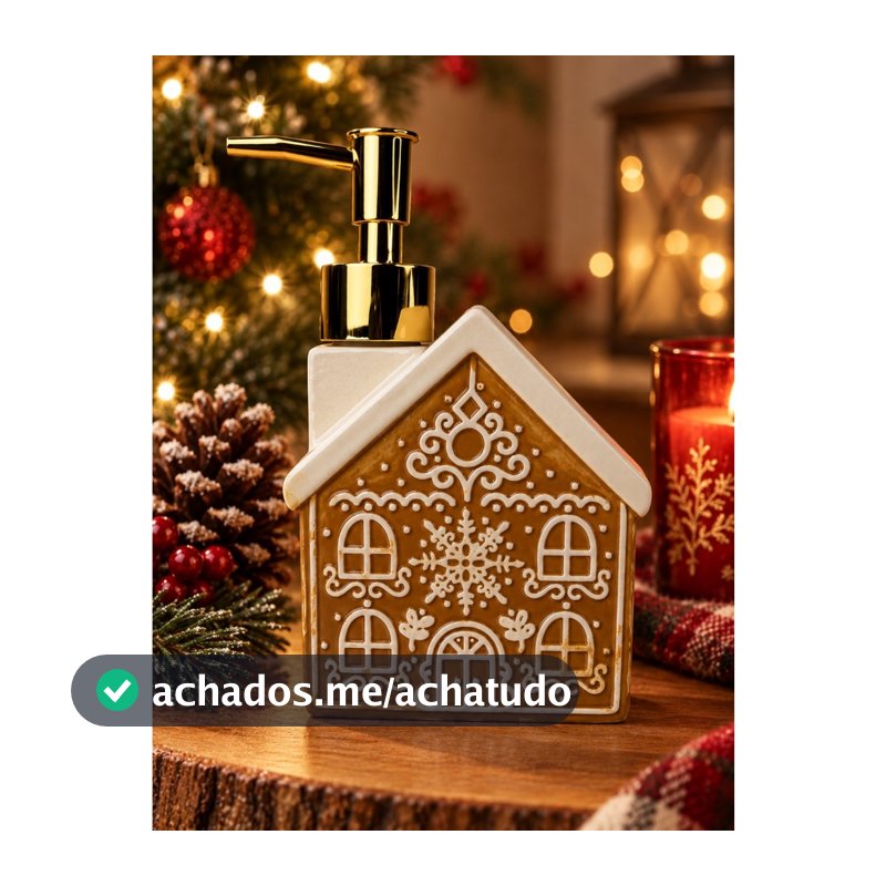 Porta Sabonete Casinha Porcelana 17cm Enfeite Decorativo Natal