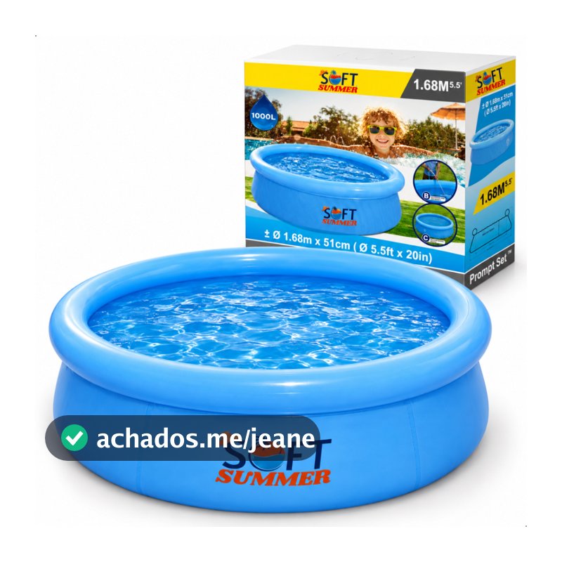Piscina Infantil 1000 Litros Redonda Piscina Inflável com Borba PVC 168x51cm Piscina para Criança
