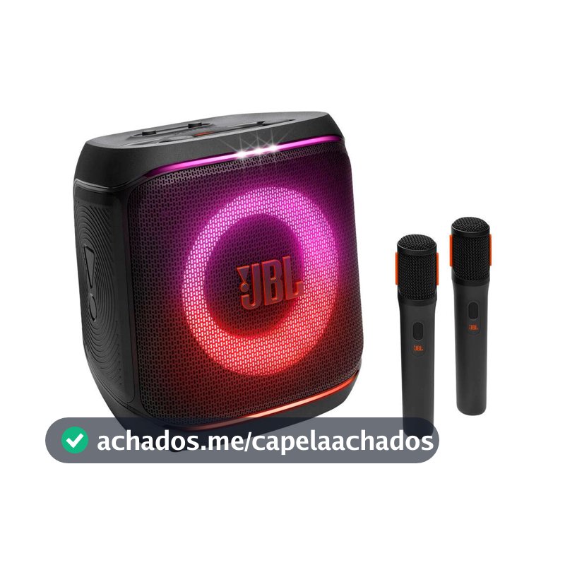Caixa de Som Partybox Encore 2 Bluetooth 2 Microfones AI Sound Boost Até 12h de Bateria JBL