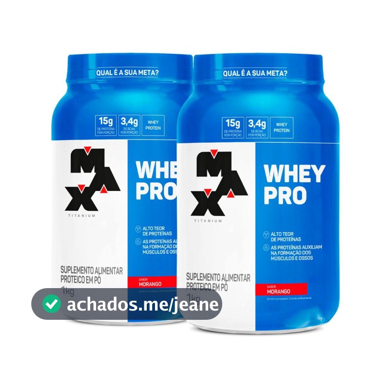 Kit 2 Whey Pro Max Titanium Protein Pro Com Bcaa E Aminoácidos 1kg