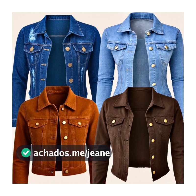 Jaqueta Jeans Feminina Manga Longa Denim Linha Premium