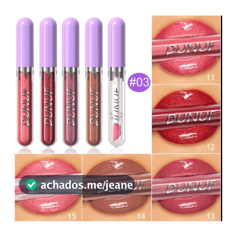 5 Gloss kit com 5 unidades Labial de Longa Duração, Batom à Prova D'Água, Não Desbota, Não Gruda no Copo, Ideal