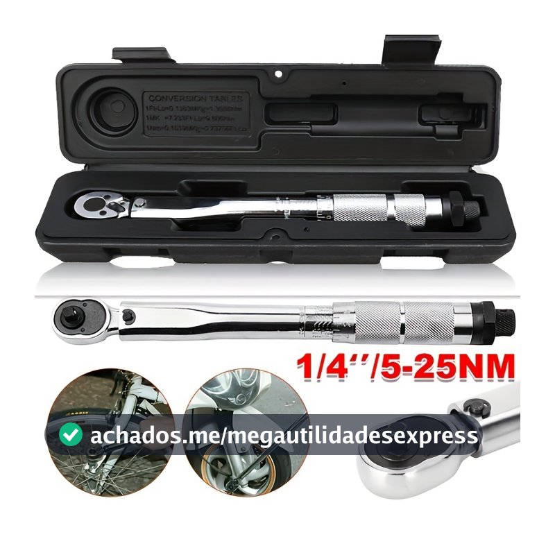 TORQUIMETRO DE ESTALO MINI P/ SOQUETE 1/4 5-25 Nm 0,5kg A 2,5kg