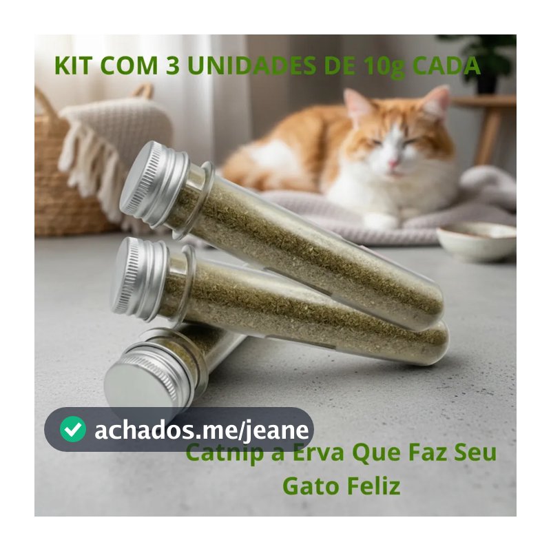 Kit 3 Catnip Em Pó Erva Do Gato Natural Anti Stress 30g