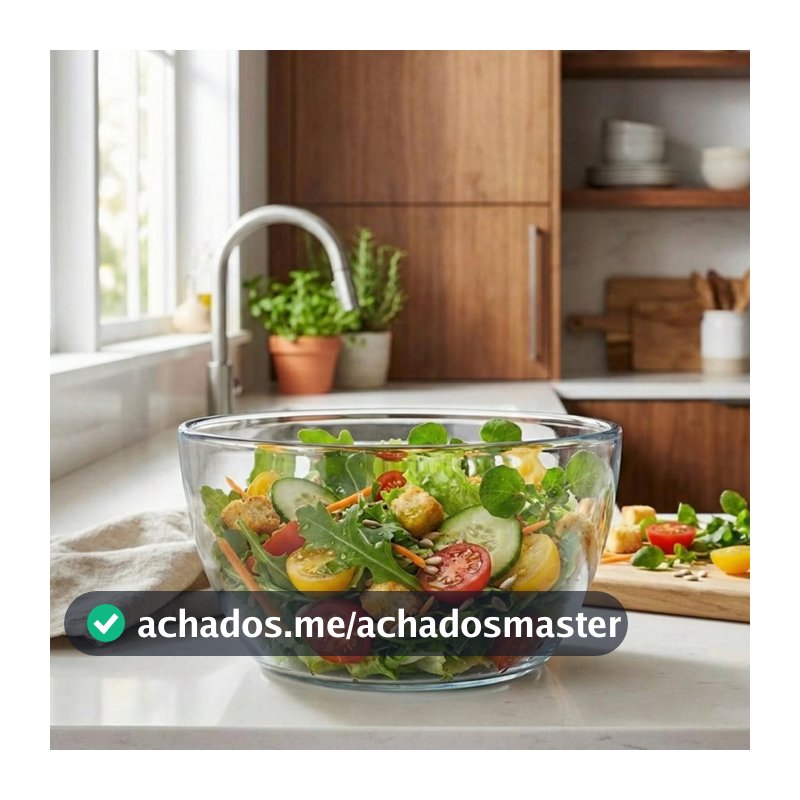 Bowl Vidro Grande 4750ml Tropical Saladeira Tigela Servir Mesa Posta Cozinha Ruvolo
