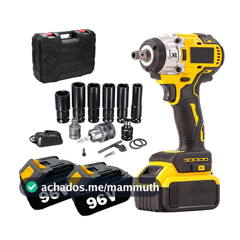 Parafusadeira Furadeira e Chave De Impacto 48v 02 Baterias Sem Fio Soquetes com Maleta Profissional