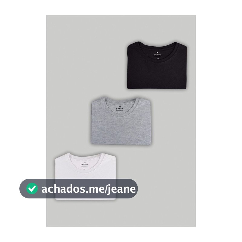 Kit Com 3 Camisetas Masculinas Básicas Slim Hering