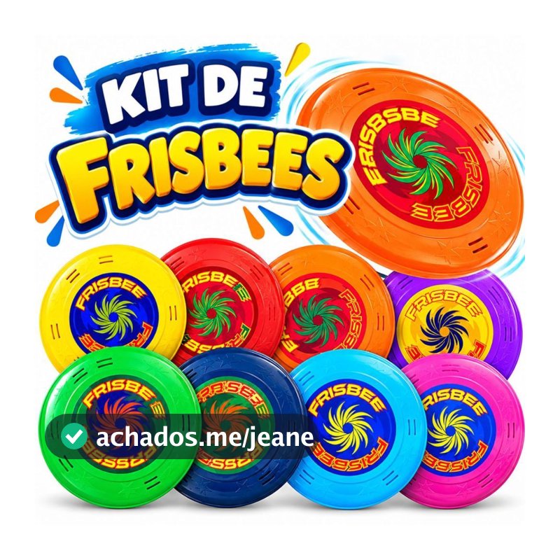 Kit 10/5 Frisbees Bumerangue Brinquedo Disco Praia Campo Pet
