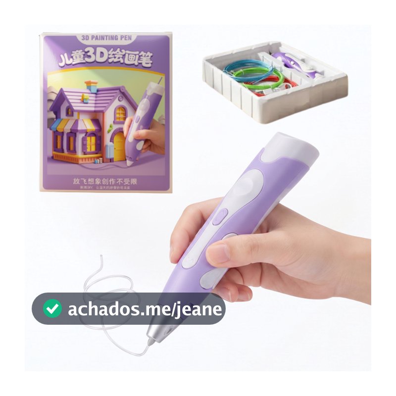 Caneta 3D Infantil  Educativo USB Com Filamentos PLA Para Desenho 3D Presente Infantil