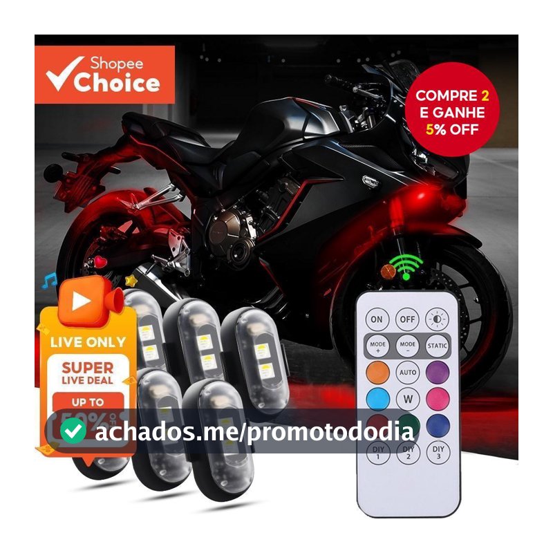 Luzes Estroboscópicas LED RGB Sem Fio Para Aeronaves E Motocicletas Como De Posição De Advertência Anticolisão Essenciai