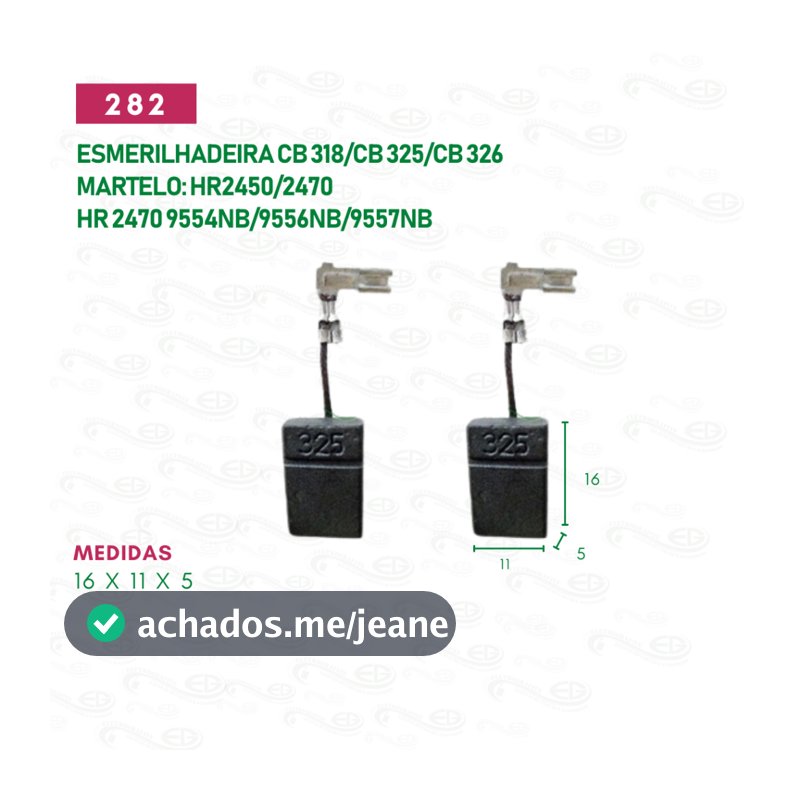 Escovas de carvão para esmerilhadeira CB 318/CB 325/CB 326 HR 2470 9554NB/9556NB/9557NB
