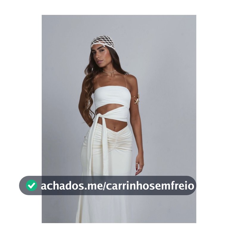 CONJUNTO LONGO ELEGANTE COM SAIA LONGA + CROPPED