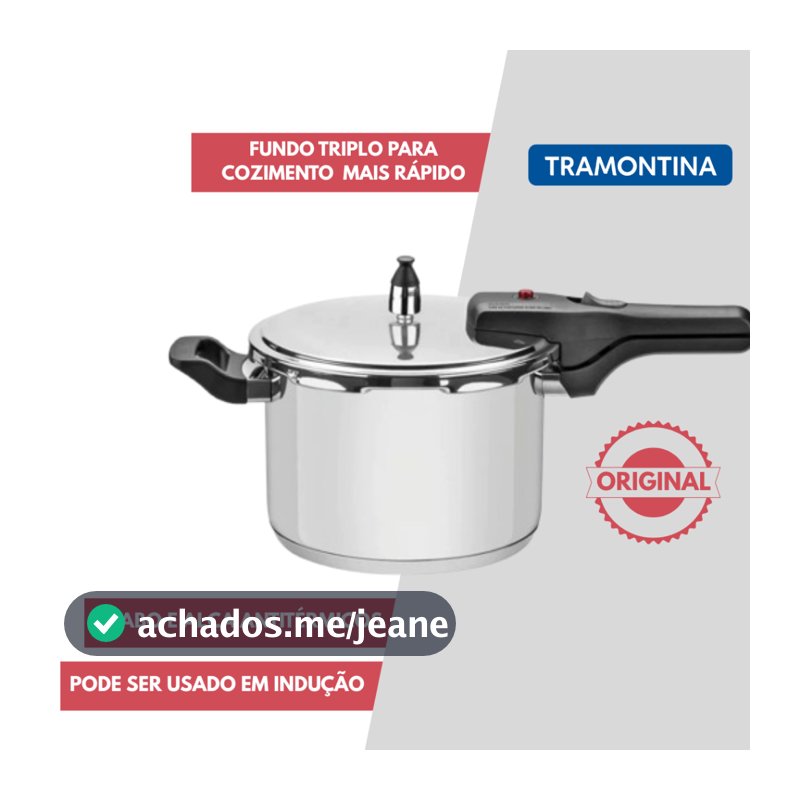 Panela de Pressão Inox Tramontina Brava 4,5L Fundo Triplo Indução