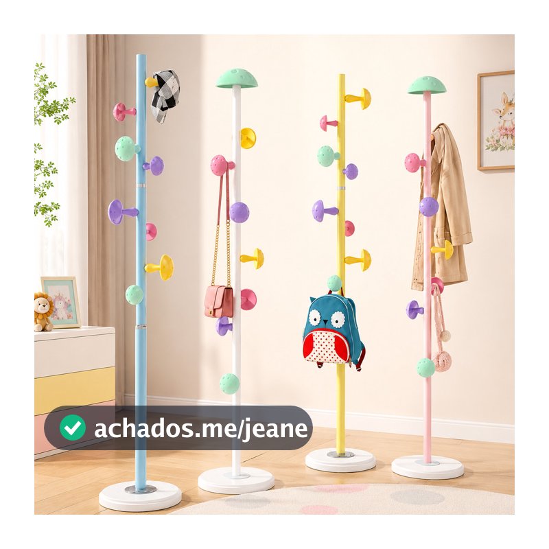 Mancebo Cabideiro Chão Multiuso Metal Ganchos Cogumelo Cabide Lindo Para Casa