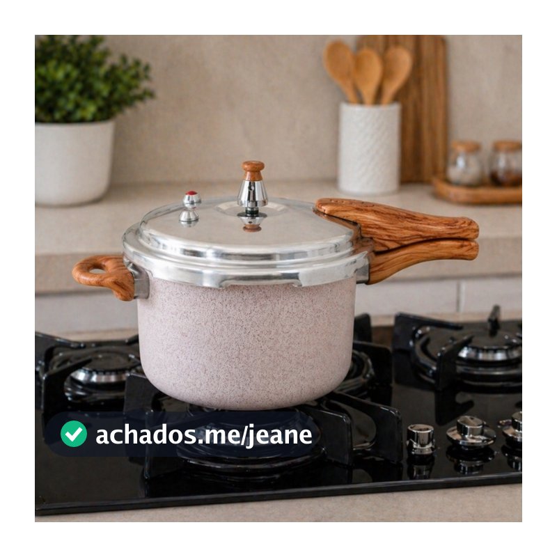 Panela de Pressão Indução 4,2L Revestimento de Cerâmica, Fechamento Externo 4 Valvulas de Segurança