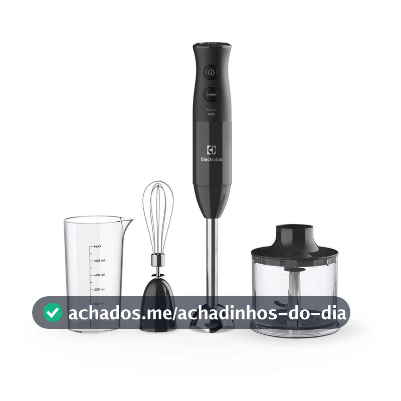 Mixer 3 em 1 Electrolux Cinza 600W com Haste em Inox e Tecnologia TruFlow (EIB20)