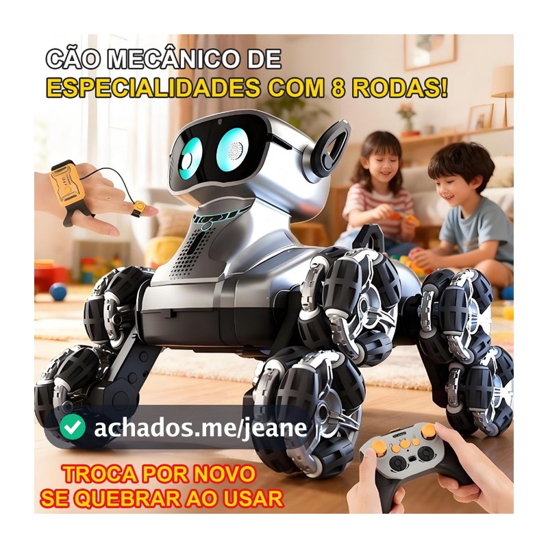 Cão Robô Acrobático RC com 8 Rodas, Carrinho de Controle Remoto para Crianças