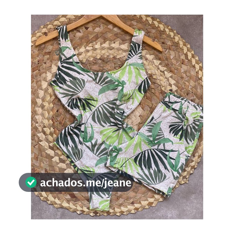 Conjunto Body Maio Suplex Feminino Estampado Short Cintura Alta Verão Tendência Moda Blogueira Bory