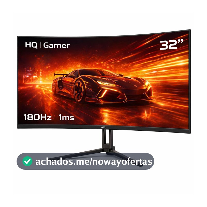 Monitor Gamer HQ Ultra 32" Curvo 1ms, 180Hz, Quad HD (QHD) - 2560x1440, AMD FreeSync, HDMI, DP, HQ32C180