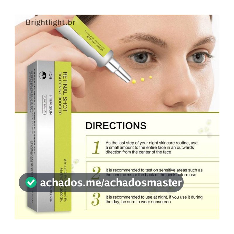 Sérum Facial Retinal Shot Tightening Booster 15ml Produto Coreano, Hidratação e Manutenção da Firmeza da Pele
