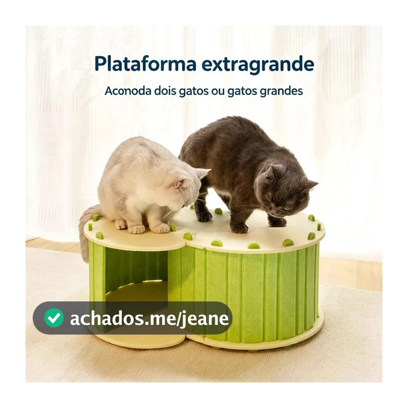 Ninho de Gato em Feltro com Túnel S, Plataforma Extra Grande Desmontável para Diversão e Descanso dos Pets