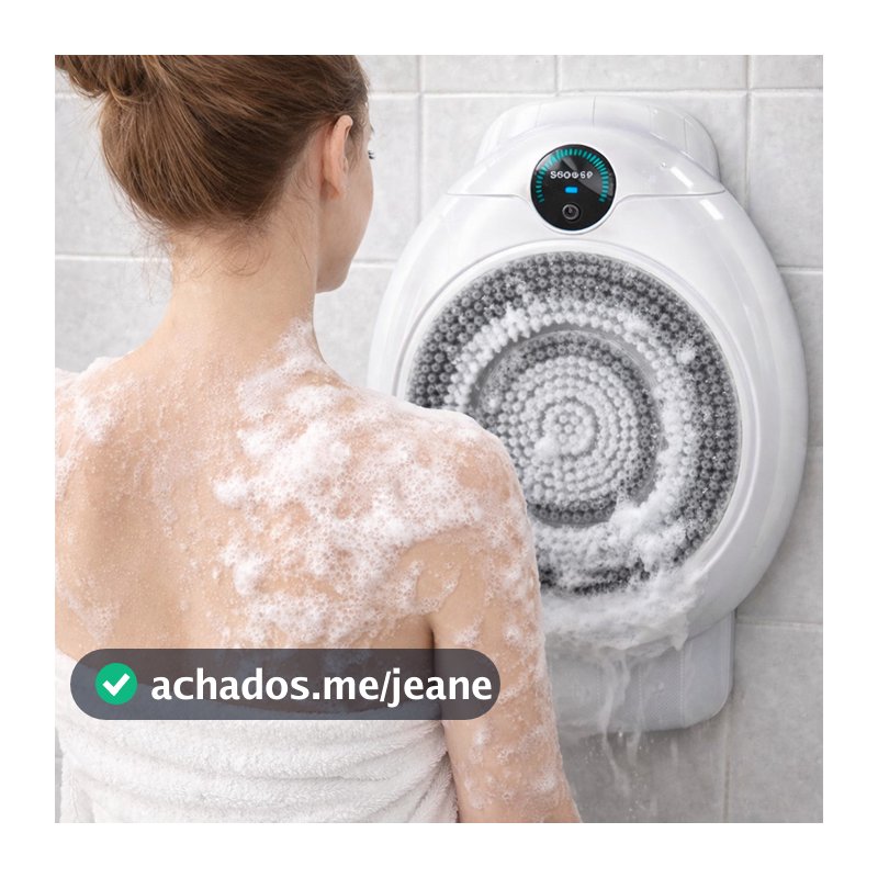 Lavador de Costas Elétrico de Parede Magnético com Escova Substituível Massagem Limpeza Profunda e Baixo Ruído