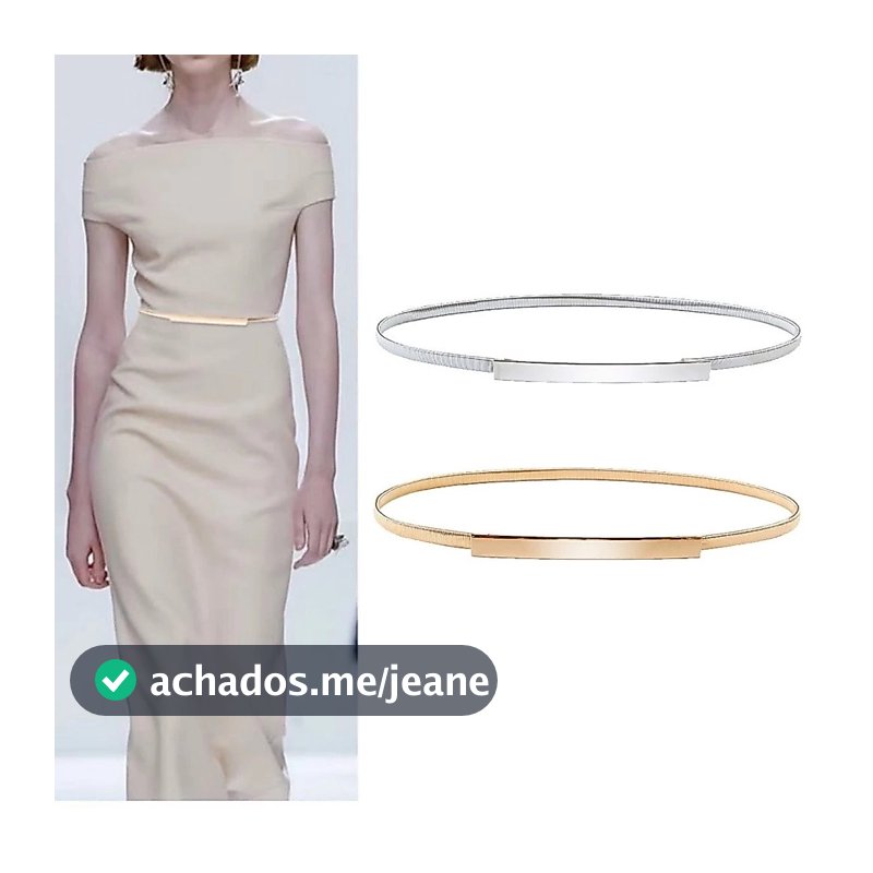 Cintos Finos Para Vestidos Elásticos De Metal Cintura Feminina