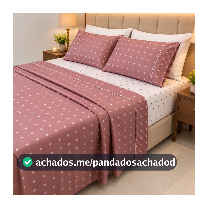 Jogo De Lençol Cama SOLTEIRO CASAL QUEEN KING De Bolinha Petit Poá 3/4 peças 200 Fios Micropercal