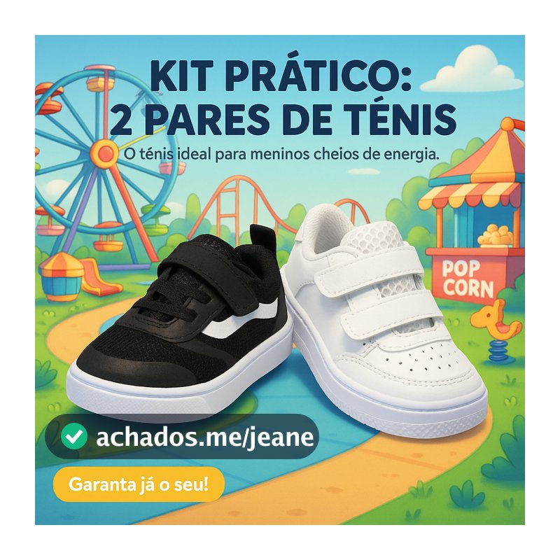 Kit 2 Tênis Infantil Menino Pratico,Conforto e Resistência – Ideal para o Dia a Dia - Pronta Entrega