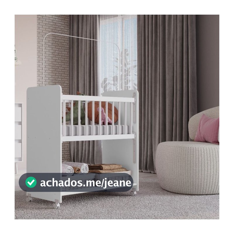 Mini Berço Movel com Rodízios + Colchão e Suporte Mosqueteiro