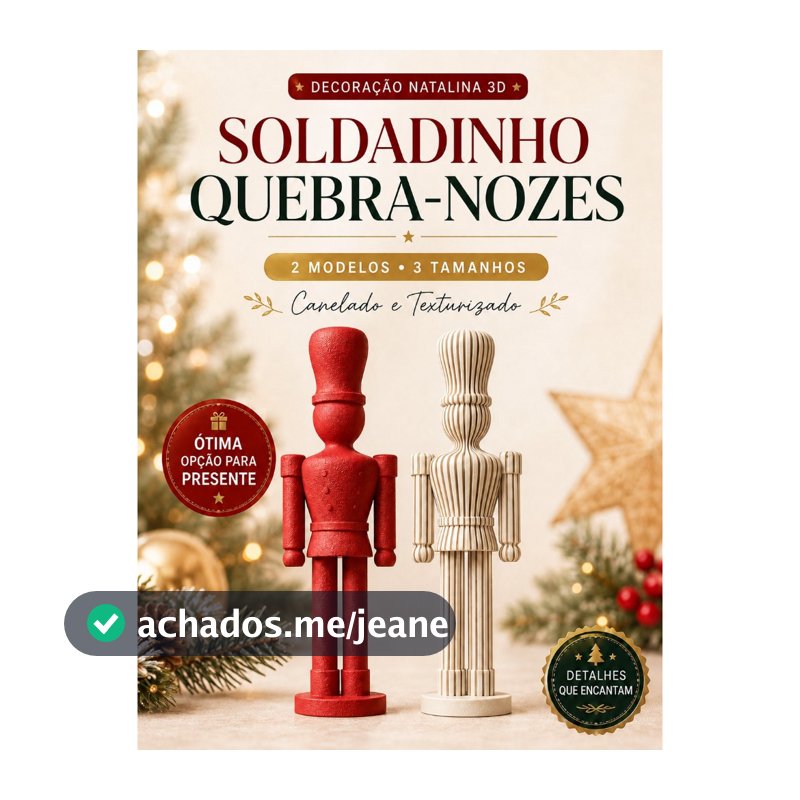 Soldadinho Quebra-Nozes Natalino 3D 15cm 20cm 25cm Enfeite Decoração de Natal Presente Criativo