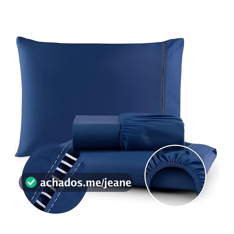 Jogo de Lençol 400 Fios Cama Casal Queen King Solteiro Micropercal Ponto Palito