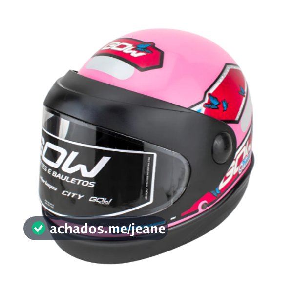 CAPACETE GOW VISEIRA AUTOMÁTICA - Cor: ROSA FEMININO 58