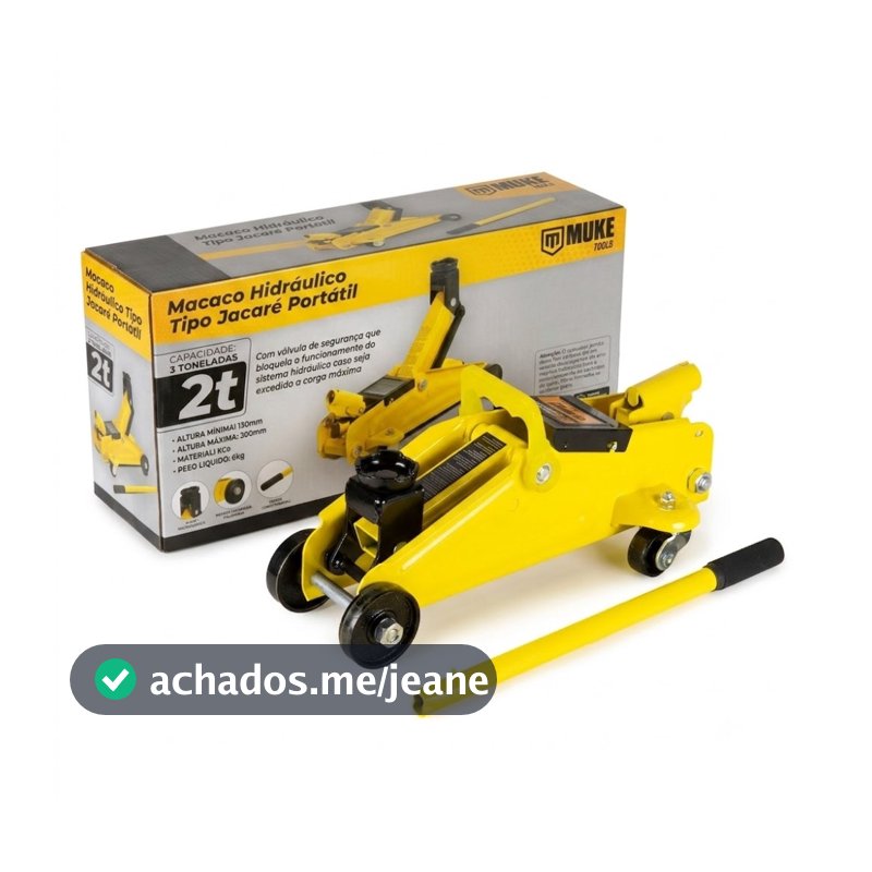 Macaco Hidráulico Jacaré Portátil 2 Toneladas Muke Tools