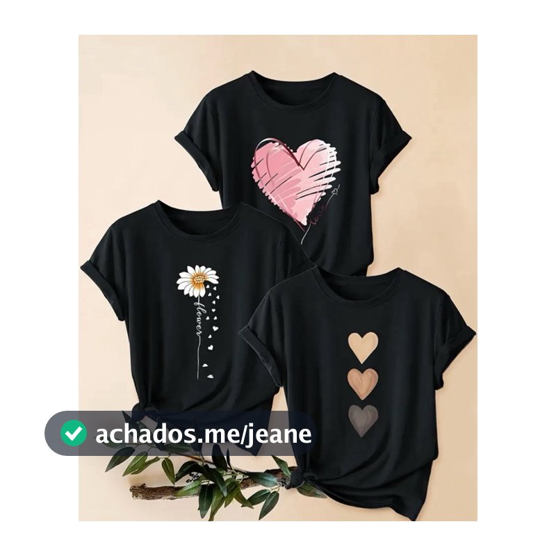 Kit 3 Blusas Femininas Estampadas Delicada Estilosa Lançamento Algodão