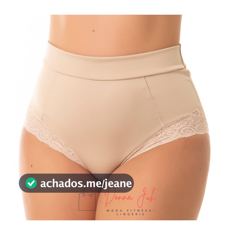 Kit 2 Calcinha Modeladora Cintura Alta com Renda – Conforto e Sustentação P M G GG