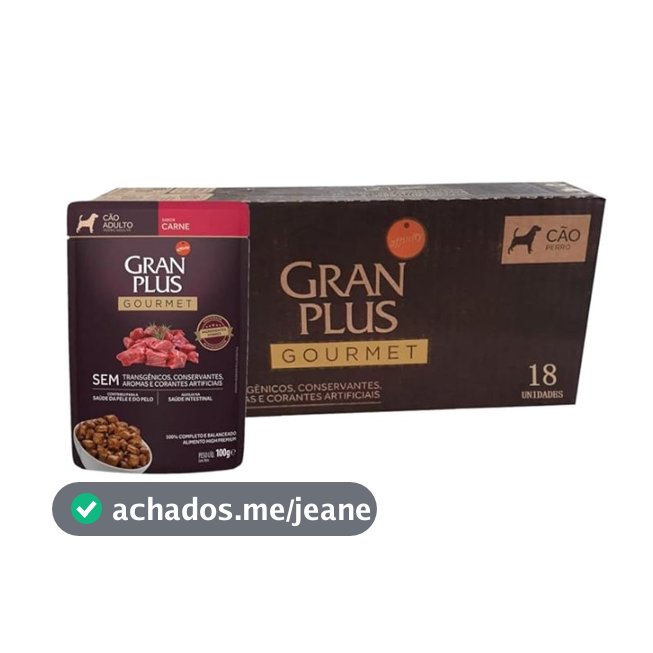 SACHE GRANPLUS CAO ADULTO SABOR CARNE COM 18 UNIDADES