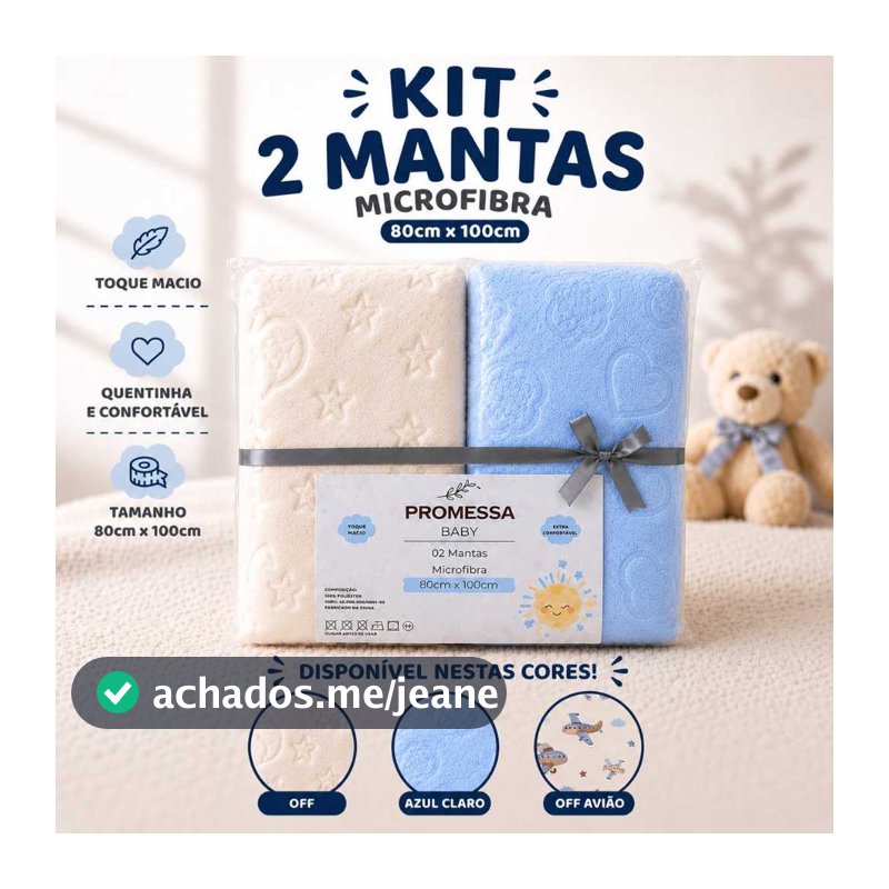 Kit 2 Mantas Bebê 3D Microfibra Ultra Macia | Cobertor Mantinha Maternidade Menino Perfeita