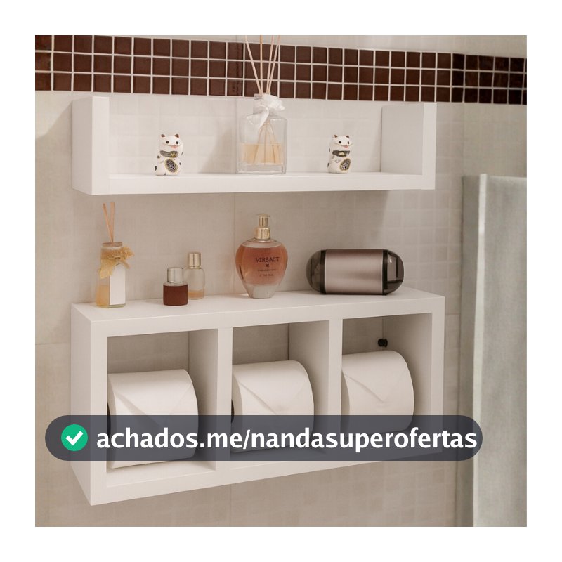 Nicho Prateleira 2 Unidades MDF Branco Decoração Instalação Invisível alta qualidade
