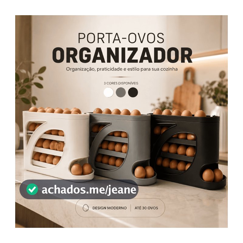 Porta Ovos Deslizante Organizador Para Geladeira De 4 Camadas Automática Rolantes